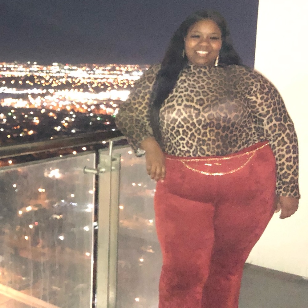 Leopard mesh top